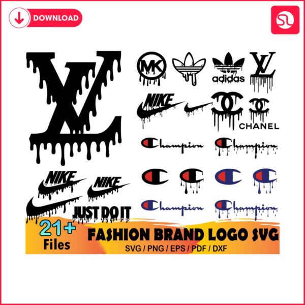 21-fashion-brand-dripping-logo-svg-bundle