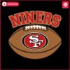 The San Francisco 49ers logo on a black background.