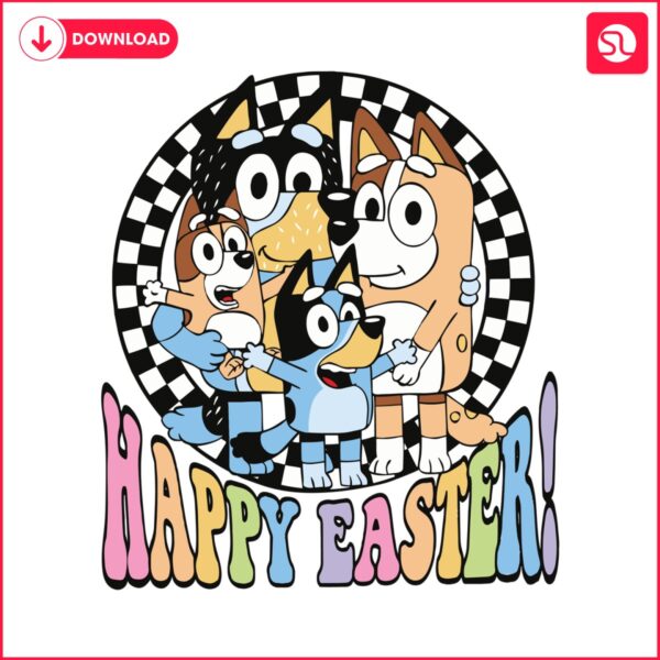 bluey-family-happy-easter-svg