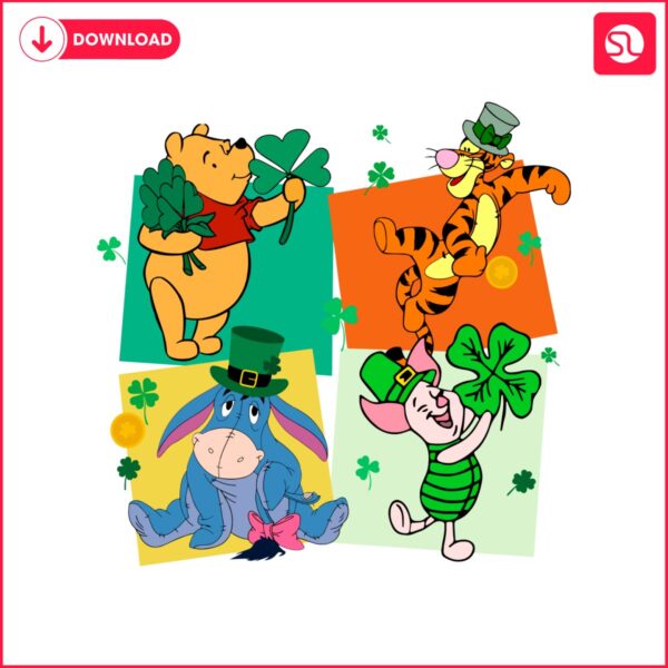 disney-pooh-characters-lucky-patricks-day-svg