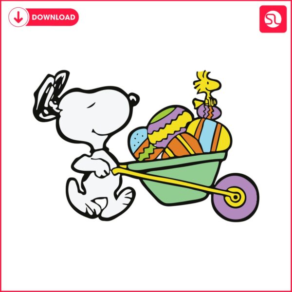 easter-wagon-snoopy-woodstock-svg