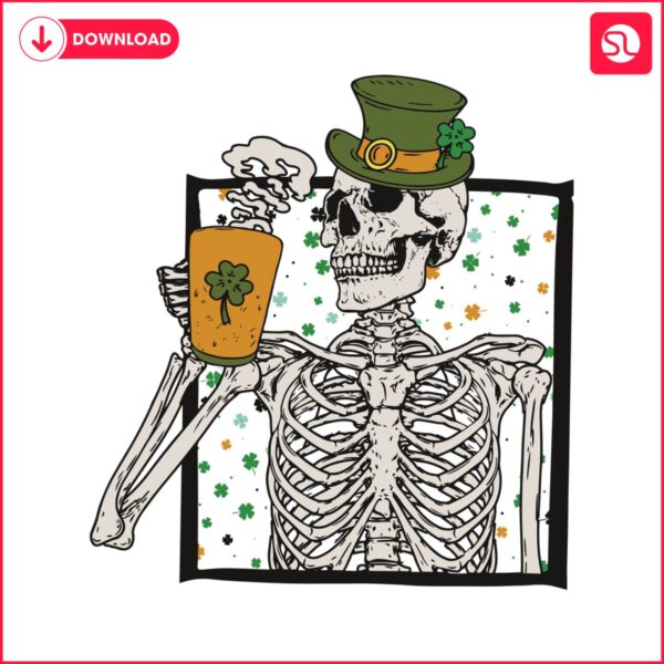 st-patricks-skeleton-shamrock-svg