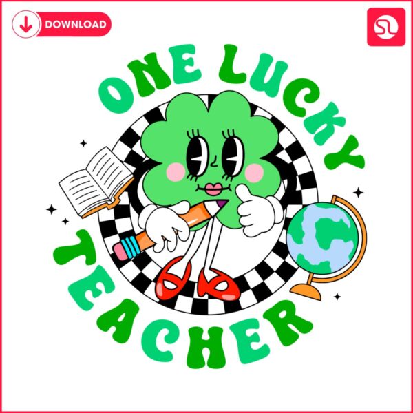 one-lucky-teacher-cute-shamrock-svg