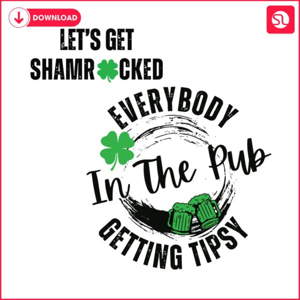 everybody-in-the-pub-getting-tipsy-shamrock-beer-svg