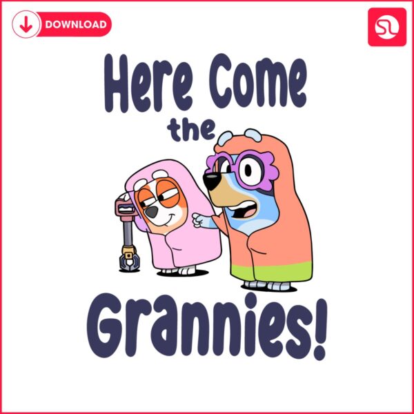 funny-here-come-the-grannies-bluey-character-svg