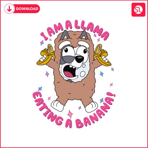 bluey-trixie-heeler-i-am-a-llama-eating-a-banana-svg
