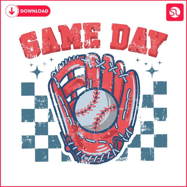 checkered-game-day-baseball-svg