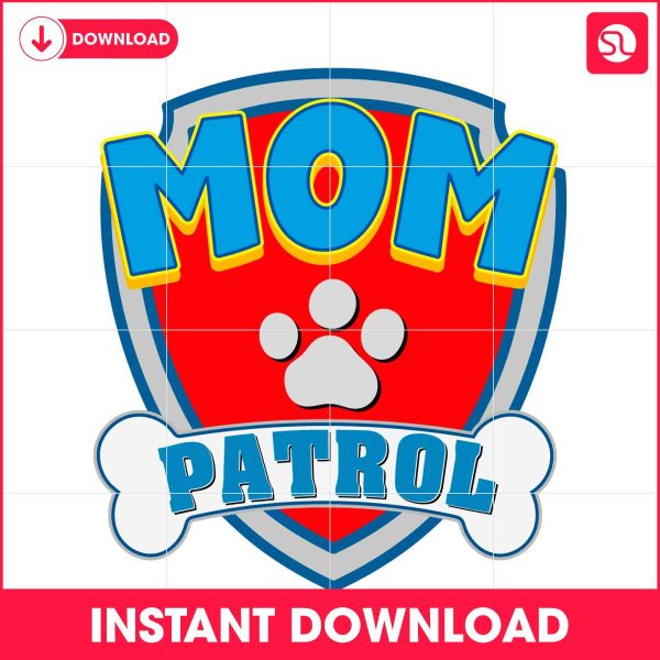 retro-mom-patrol-dog-paw-cartoon-svg