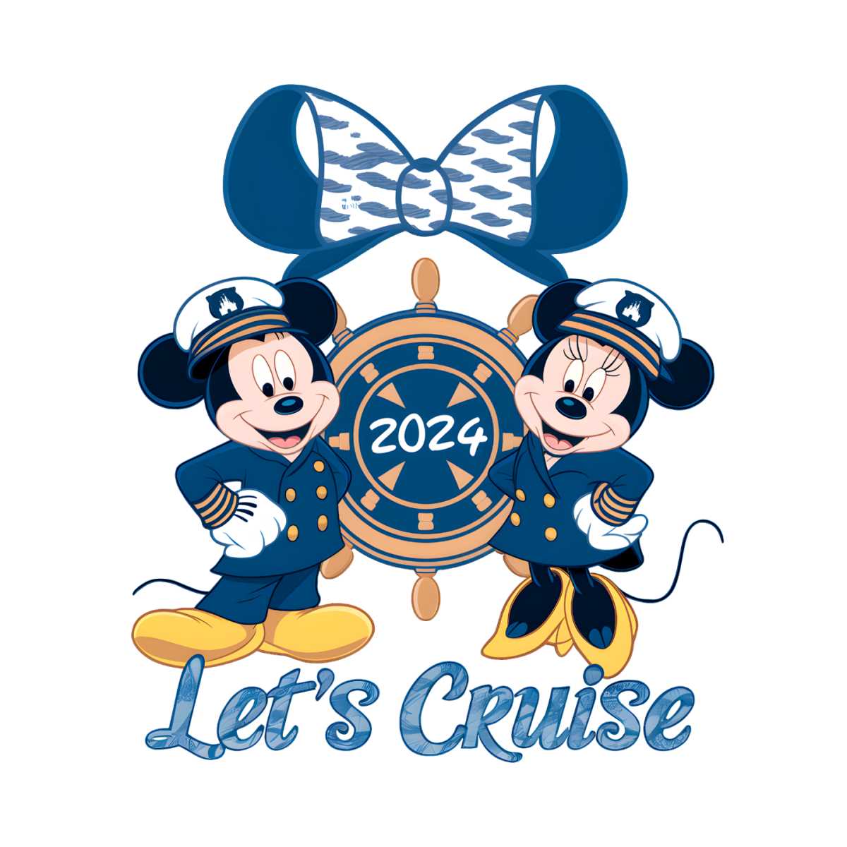 Lets Cruise 2024 Disney Couple Captain PNG SVGLand