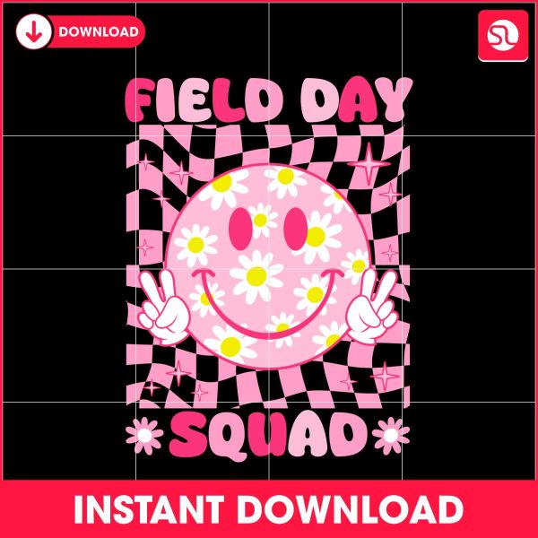 checkered-field-day-squad-floral-face-svg