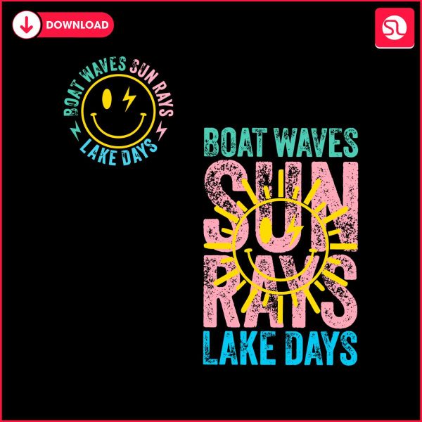 boat-waves-sun-rays-lake-days-svg