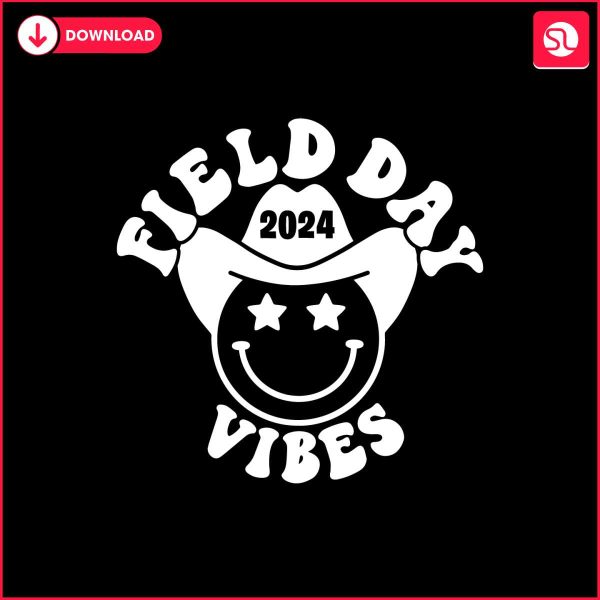 field-day-2024-vibes-cowboy-smiley-face-svg