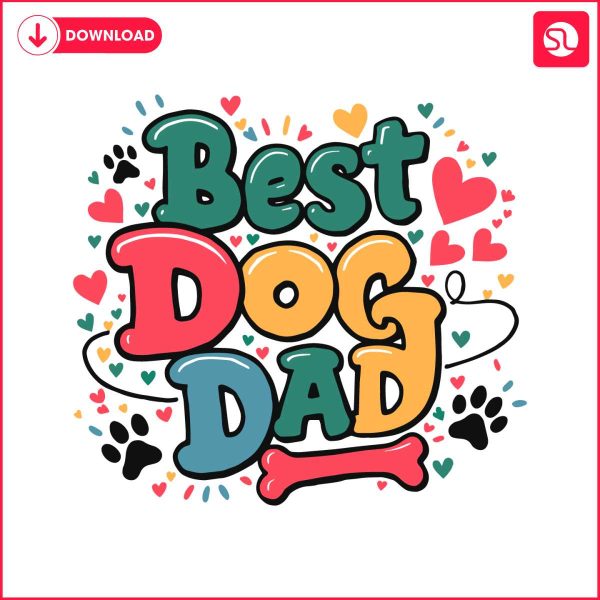 groovy-best-dog-dad-hearts-bone-svg