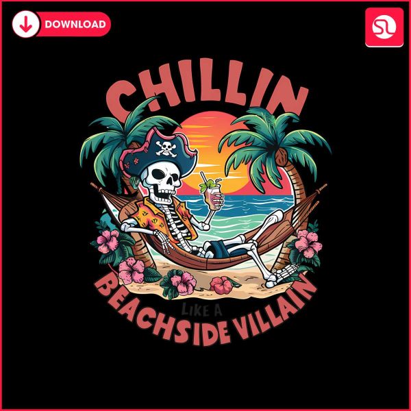 chillin-like-a-beachside-villain-skeleton-summer-png