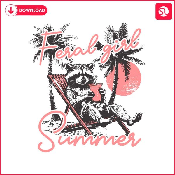 feral-girl-summer-funny-raccoon-svg