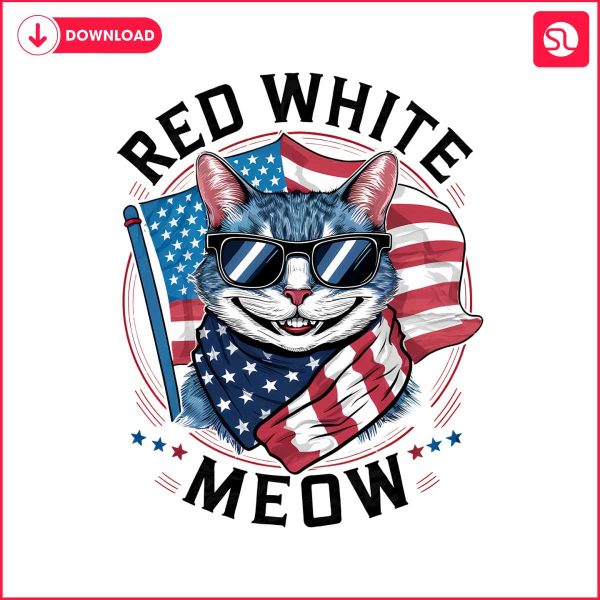 red-white-and-meow-america-flag-png