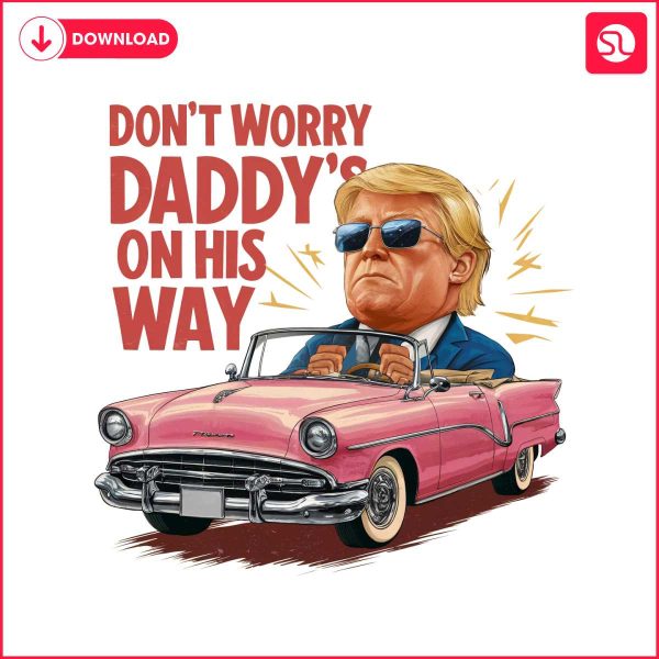 pink-car-dont-worry-daddys-on-his-way-png