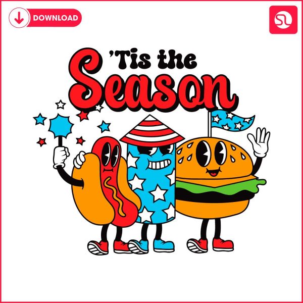 retro-vintage-tis-the-season-usa-american-hot-dog-svg