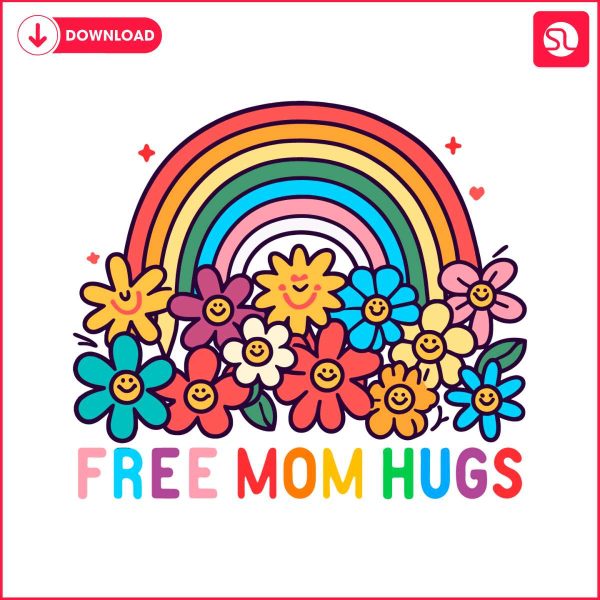 free-mom-hugs-loral-rainbow-svg