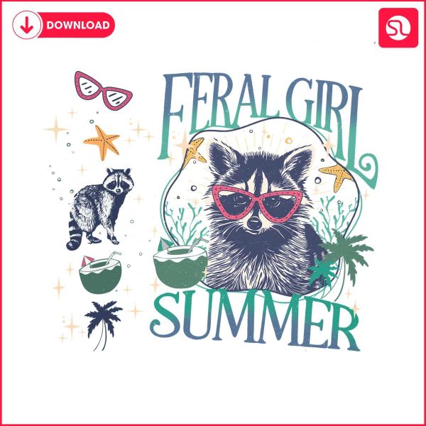 feral-girl-summer-raccoon-sea-vibe-png