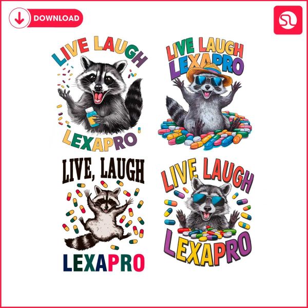 live-laugh-lexapro-raccoon-meme-svg-png-bundle