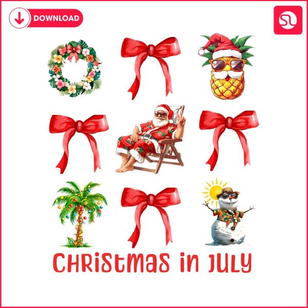 coquette-christmas-in-july-santa-summer-vibes-png