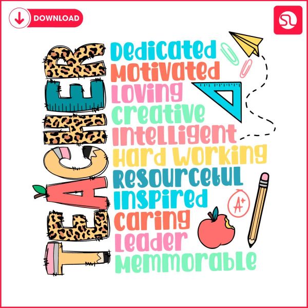 teacher-dedicated-motivated-loving-svg