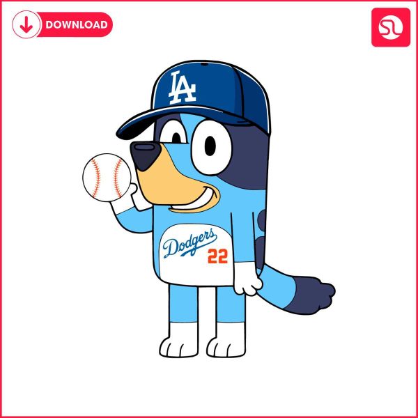 bluey-la-dodgers-baseball-cartoon-svg