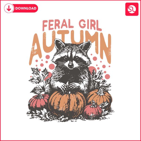 vintage-feral-girl-autumn-raccoon-svg