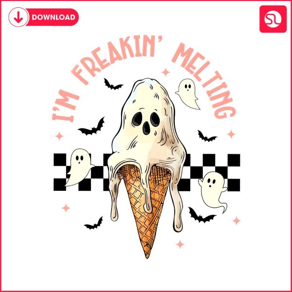 checkered-im-freakin-melting-ghost-ice-cream-png