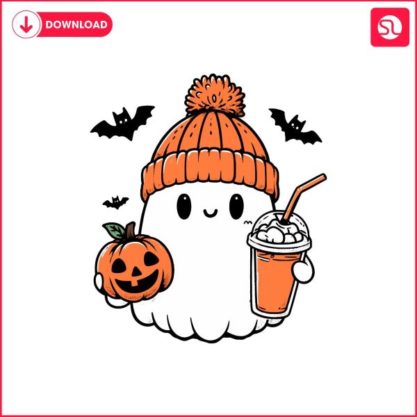 cute-ghost-pumpkin-coffee-fall-season-svg