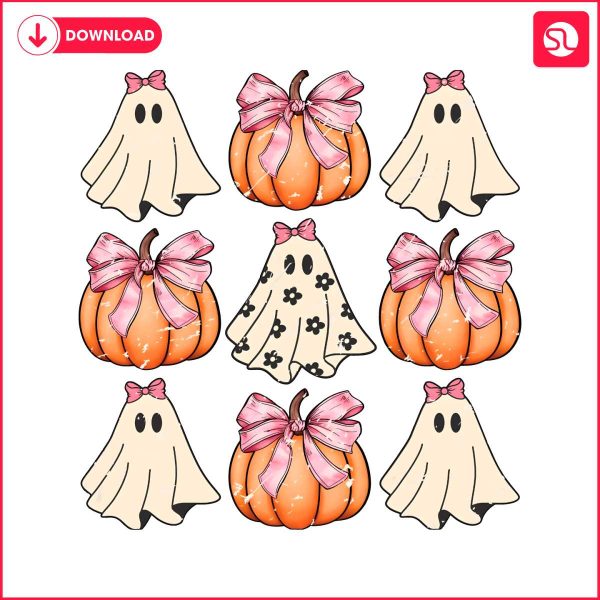 retro-halloween-ghost-pumpkin-pink-bow-png